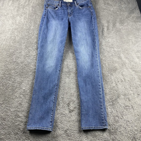 Gap 1969 Real Straight Leg Jeans Womens 29 Long Blue Medium Wash Mid Rise Denim - Picture 1 of 13